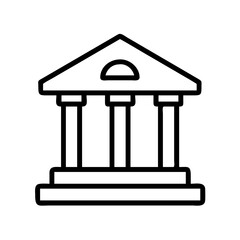 courthouse icon, courthouse line art - simple line art of courthouse, perfect for courthouse logos and icons