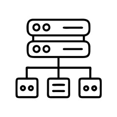 Obraz premium data center icon, data center line art - simple line art of data center, perfect for data center logos and icons
