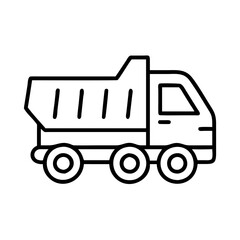 dump truck icon, dump truck line art - simple line art of dump truck, perfect for dump truck logos and icons