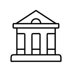 library icon, library line art - simple line art of library, perfect for library logos and icons