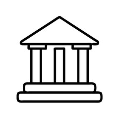 library icon, library line art - simple line art of library, perfect for library logos and icons