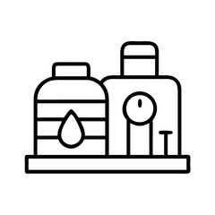oil refinery icon, oil refinery line art - simple line art of oil refinery, perfect for oil refinery logos and icons