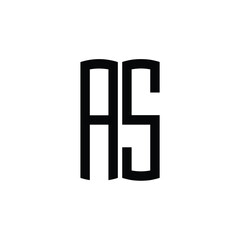 AS monogram logo design letter text name symbol monochrome logotype alphabet character simple logo