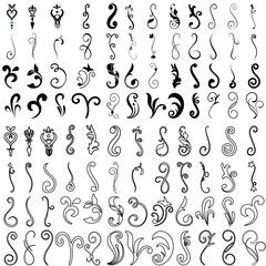 Decorative icon vector set. Ornaments elements illustration sign collection. Decorative elements symbol or logo.