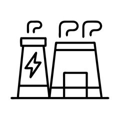 power plant icon, power plant line art - simple line art of power plant, perfect for power plant logos and icons