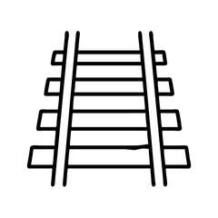 railway tracks icon, railway tracks line art - simple line art of railway tracks, perfect for railway tracks logos and icons
