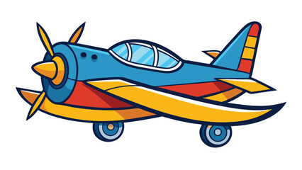 Colorful vector illustration of a minimalist airplane in motion, showcasing dynamic design and vibrant colors
