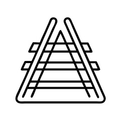railway tracks icon, railway tracks line art - simple line art of railway tracks, perfect for railway tracks logos and icons