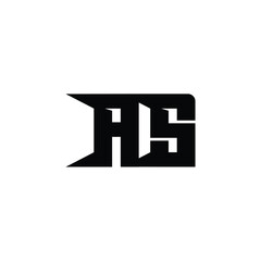 Obraz premium AS monogram logo design letter text name symbol monochrome logotype alphabet character simple logo