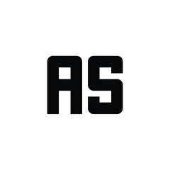 Obraz premium AS monogram logo design letter text name symbol monochrome logotype alphabet character simple logo