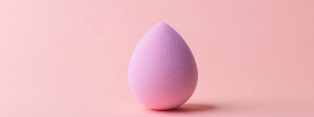 Fototapeta premium Soft Pink Beauty Sponge on a Pastel Pink Background Ideal for Makeup Application and Cosmetic Design Concepts