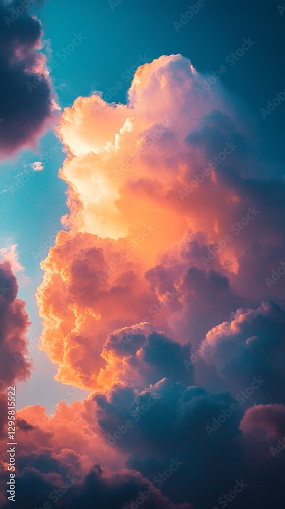 Poster as evening approaches, the sky transforms into a canvas of vibrant oranges and deep blues. fluffy cl