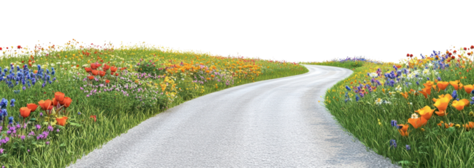 PNG Country road flower fields flowers landscape outdoors.