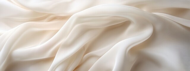 Obraz premium Elegant and Soft Light Cream Silk Fabric Draped Smoothly on a Surface Ready for Creative Projects and Fashion Design Inspiration