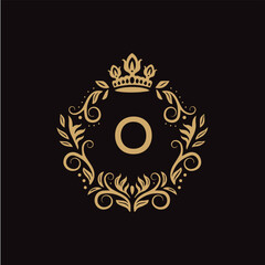 O  letter logo design with black background in illustrator, vector logo modern alphabet font overlap style. calligraphy designs for logo, Poster, Invitation, etc.