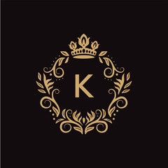 K letter logo design with black background in illustrator, vector logo modern alphabet font overlap style. calligraphy designs for logo, Poster, Invitation, etc.
