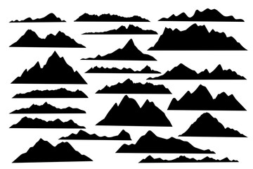 mountain icons set