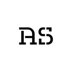AS monogram logo design letter text name symbol monochrome logotype alphabet character simple logo