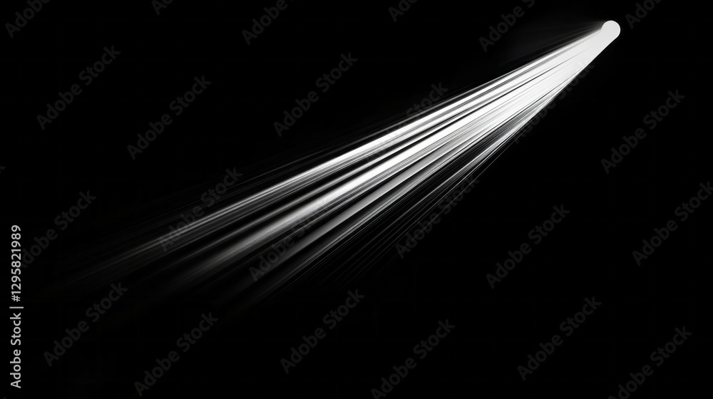 Poster Brilliant streams of white light pierce through an enveloping darkness, creating an ethereal atmosphere. The powerful illumination evokes a sense of awe and mystery, inviting exploration