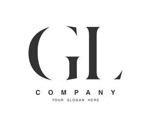 GL logo design. Initial letter g and l serif font style. Creative classic company name typography. Trendy logotype or identity. © Olena