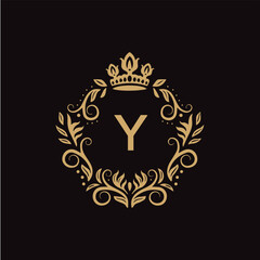 Y letter logo design with black background in illustrator, vector logo modern alphabet font overlap style. calligraphy designs for logo, Poster, Invitation, etc.
