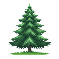 Obraz premium High-quality PNG of a lush green tree isolated on a white background. Perfect for graphic design, presentations, landscaping projects, eco-friendly themes, and digital artwork