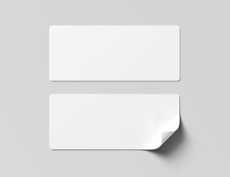 Blank rectangular sticker mockup isolated. Large label template. 3D rendering