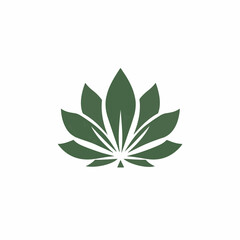 Simple flat 2D illustration of a cannabis leaf isolated on a white background, vector 2D design, icon, flat 2d illustration art, flat icon, vector illustration, logo set