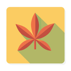 A Simple flat 2D illustration of a cannabis leaf isolated on a white background, vector 2D design, icon, flat 2d illustration art, flat icon, vector illustration, logo set