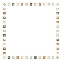 Fototapeta premium Frame with colorful numbers pattern. Design element for prints, backgrounds, template, web pages and textile pattern.