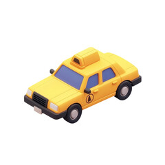 Vibrant Yellow Taxi Icon - Modern Transportation Illustration