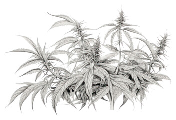 Obraz premium PNG A group of cannabis drawing sketch plant.