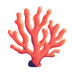 Obraz premium A flat 2D vector illustration of a coral, designed as an icon and isolated on a white background. Flat clipart illustration set