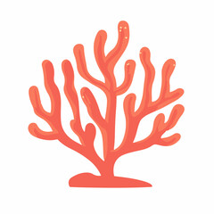 An illustration 2d, A flat 2D vector illustration of a pinky coral, designed as an icon and isolated on a white background. Flat clipart