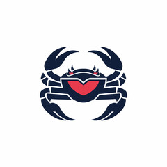 An illustration 2d, A flat 2D vector illustration of a crab icon set, designed as an icon and isolated on a white background. Flat clipart icon