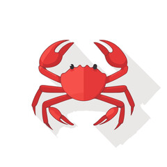 An illustration 2d, A flat 2D vector illustration of a crab icon set, designed as an icon and isolated on a white background. Flat clipart icon