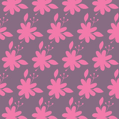 seamless pattern with pink flowers
