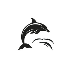 A Simple flat 2D icon dolphin isolated on background, vector, flat design, animation design, vector, flat design, animation design, minimalist design, clipart sea animals