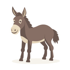 A Simple flat 2D icon donkey isolated on background, vector, flat design, animation design, vector, flat design, animation, minimalist, clipart sea animals
