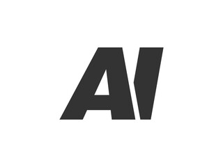 AI Techno Editable Font Logo For Corporate Branding. Bold, Futuristic Design With Unique Typographic Ideas. Minimal Custom Type And Dynamic Letter