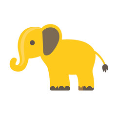 Simple flat 2D illustration of elephant polygon flat design isolated on a white background, vector 2D, icon, illustration art, flat icon