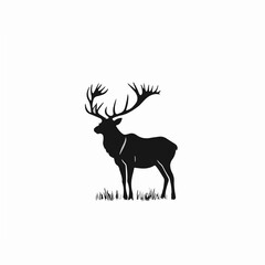 A Simple flat 2D icon elk isolated on background, vector, flat design, animation design, vector, flat design, animation, minimalist, clipart sea animals