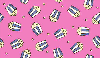Cute popcorn pattern background vector design
