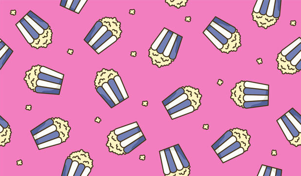 Cute popcorn pattern background vector design