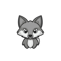 Simple flat illustration black and white fox motion graphic flat-design vector animation style, isolated in white background, 2D flat icon, logo animals