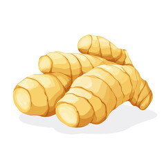 A simple flat 2D icon of sliced ginger root isolated on the background, vector design, ideal for animation, UI/UX design, mobile apps, web design illustrations, flat 2D