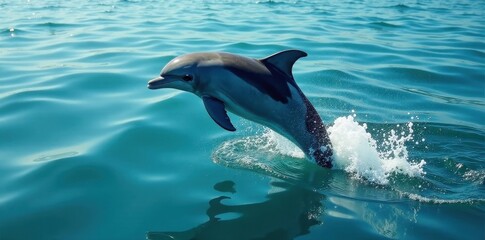 Graceful Dolphin Leaps from Ocean Depths, a Breathtaking Display of Aquatic Agility and Freedom