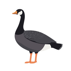 A simple flat 2D icon of a goose isolated on the background, vector design, ideal for animation, UI/UX design, mobile apps, web design, digital illustrations, flat 2D, animal set