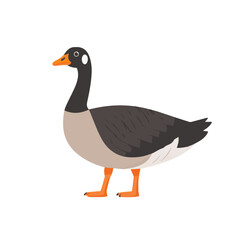A simple flat 2D icon of a goose isolated on the background, vector design, ideal for animation, UI/UX design, mobile apps, web design, digital illustrations, flat 2D, animal set