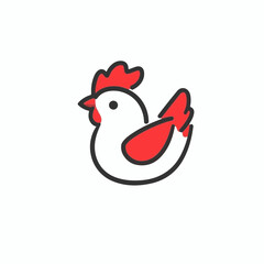 A 2D simple hen motion graphic flat-design vector animation style, in white background, flat design, animation design, vector, flat design, logo.